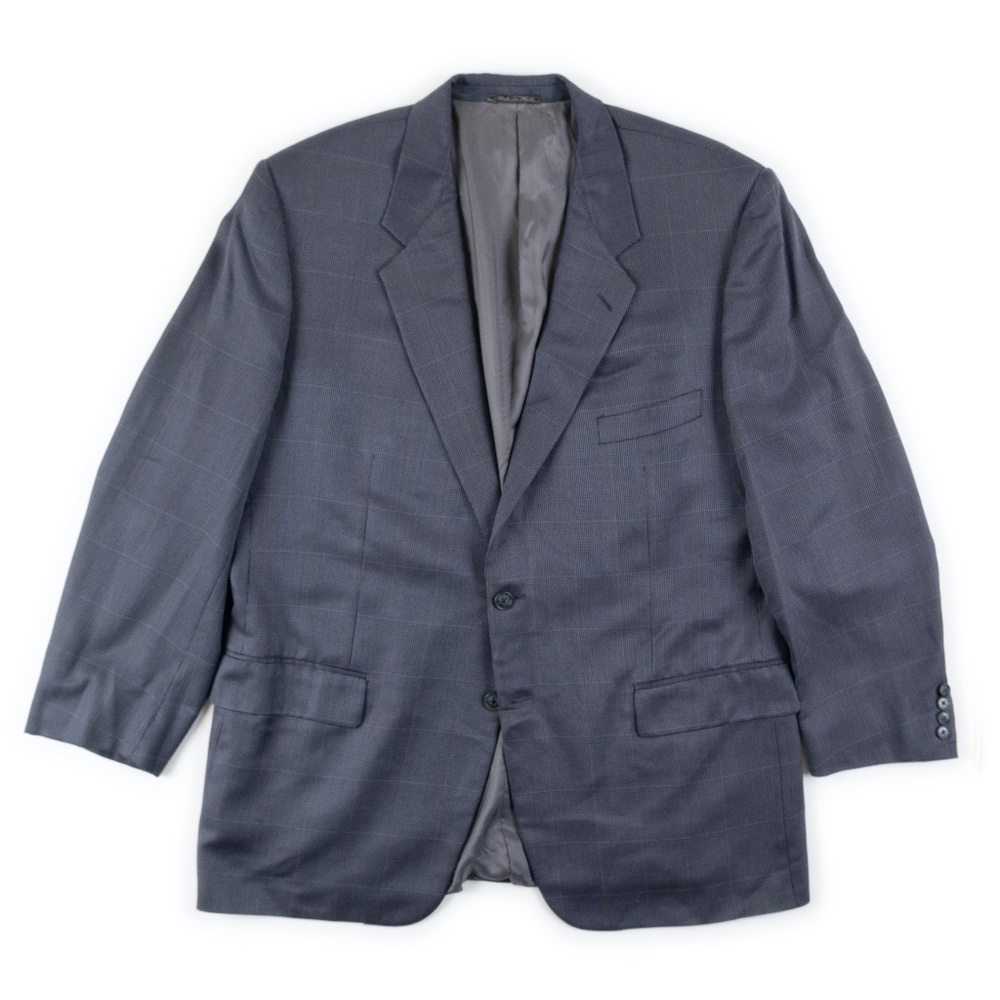 CORNELIANI blue Virgin Wool Silk blend blazer size US 46R / 56R Italy